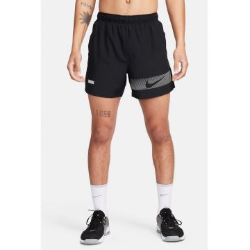 Pantaloni scurti cu imprimeu logo - pentru alergat - Negru