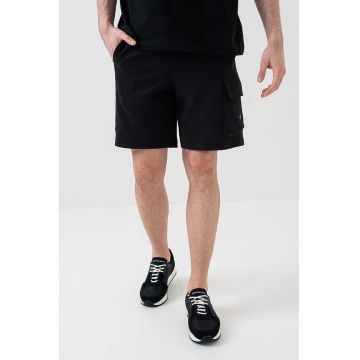 Pantaloni scurti cu snur in talie - Negru