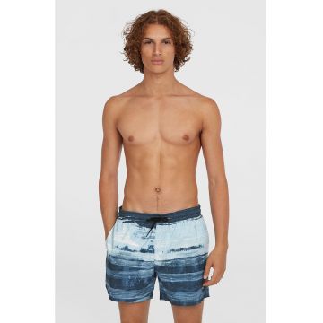 Pantaloni scurti de baie cu snur - Albastru pastel/Albastru inchis/Alb optic