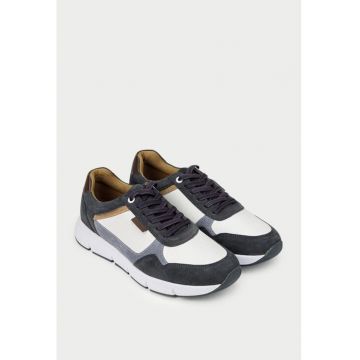 Pantofi barbati multicolori din piele intoarsa