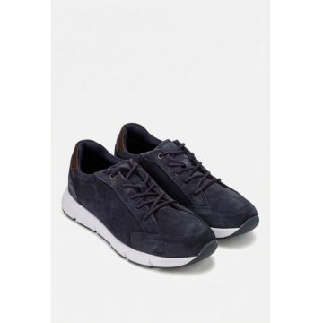 Pantofi barbati piele intoarsa bleumarin - Albastru