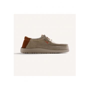 Pantofi boat cu model uni Orford - Bej inchis