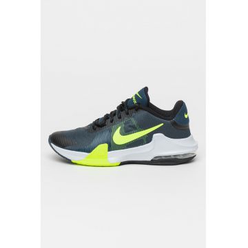 Pantofi cu imprimeu logo pentru baschet Air Max Impact 4 - Negru/Verde neon/Albastru petrol