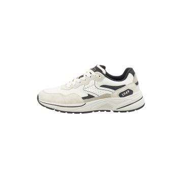 Pantofi sport de piele intoarsa cu insertii de plasa Jaybro - Negru/Bej deschis