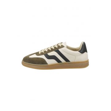 Pantofi sport din piele si piele intoarsa Cuzmo - Maro/Crem/Bleumarin