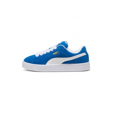 Pantofi sport Suede XL din piele intoarsa cu sireturi de rezerva - Alb/Albastru royal