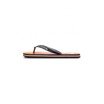 Papuci flip-flop cu logo Molokai Art - Negru/Portocaliu/Rosu stins