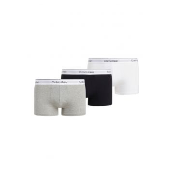 Set de boxeri de bumbac - 3 perechi - Alb/Negru/Gri deschis melange