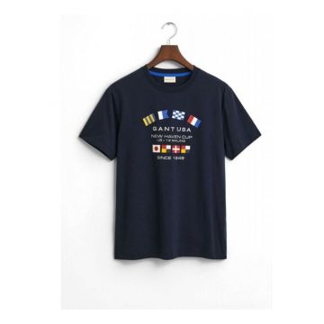 Tricou barbati -  Bumbac - Albastru inchis