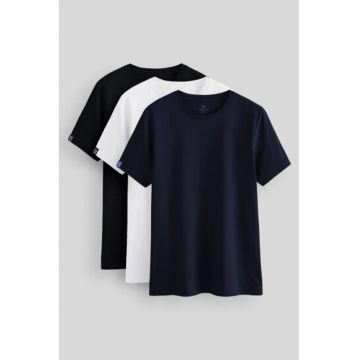 Tricou barbati -  Comfort Fit - elastic - albastru - bumbac si elastan