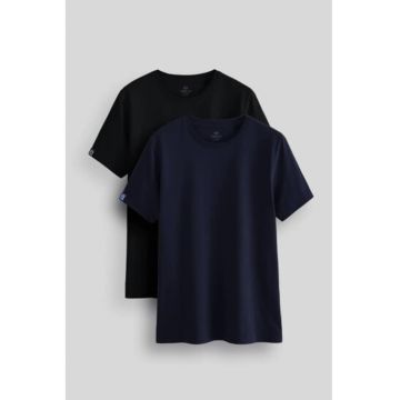 Tricou barbati -  Comfort Fit - elastic - albastru - bumbac
