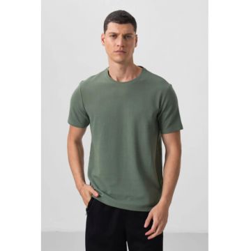 Tricou  barbati - croiala regular fit - elastic - verde - bumbac 80%