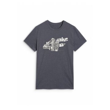 Tricou Barbati  Gri din Bumbac - Croiala Regular - - Gri