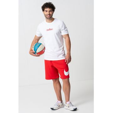 Tricou cu decolteu la baza gatului - Rosu/Alb optic