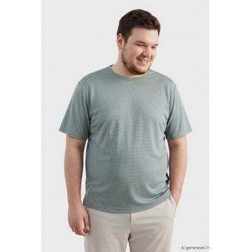 Tricou cu decolteu la baza gatului si terminatie asimetrica - Verde sparanghel