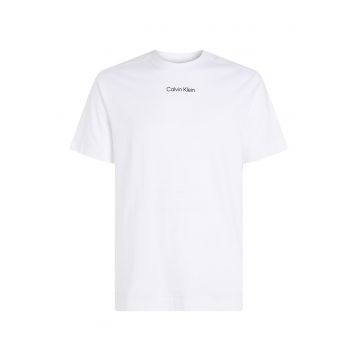 Tricou cu imprimeu logo pentru fitness - Alb/Negru