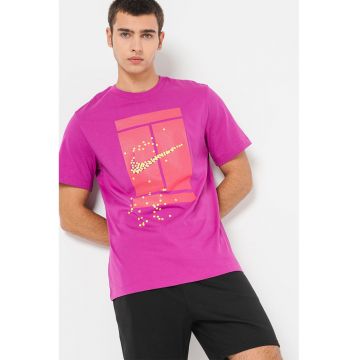 Tricou de bumbac cu logo pentru tenis - Roz zmeuriu