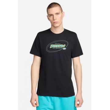 Tricou din bumbac cu imprimeu logo - Verde/Negru