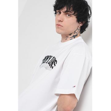 Tricou lejer cu maneci cazute - Alb optic