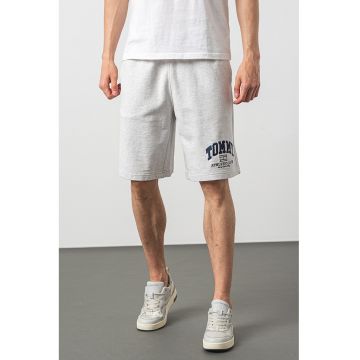 Bermude relaxed fit cu logo - Gri deschis