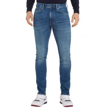 Blugi slim-fit cu talie medie - Albastru inchis
