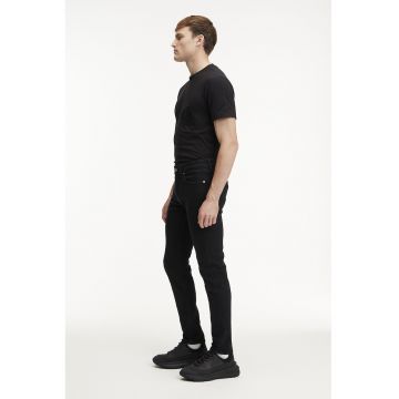 Blugi slim fit cu talie medie - Negru