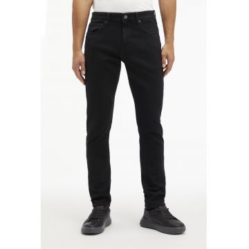 Blugi uni slim fit cu talie medie - Negru stins