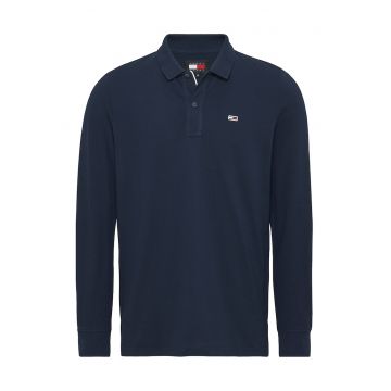 Bluza polo de bumbac organic cu logo - Bleumarin