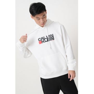 Hanorac din bumbac cu imprimeu logo - Alb/Negru