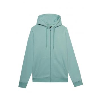 Hanorac  M0951-47S - bumbac cu gluga - fermoar - menta - Verde menta