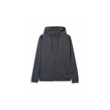 Hanorac sport  Gri - uscare rapida - captuseala microfleece - fibre sintetice