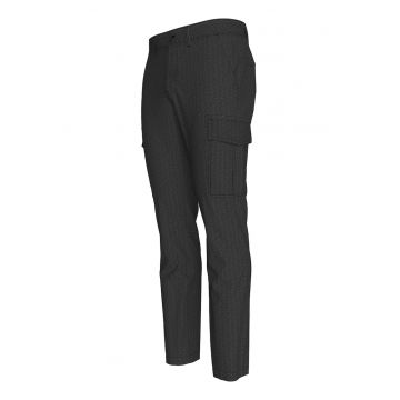 Pantaloni cu buzunare laterale - Negru/Gri inchis
