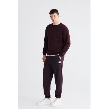 Pantaloni relaxed fit de trening cu snururi - Violet tyrian