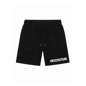 Pantaloni scurti cu imprimeu logo Nyxos Nova - Negru