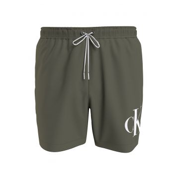 Pantaloni scurti de baie cu imprimeu logo - Alb/Kaki