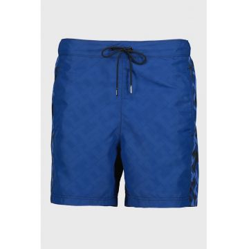Pantaloni scurti de baie cu monograma - Albastru