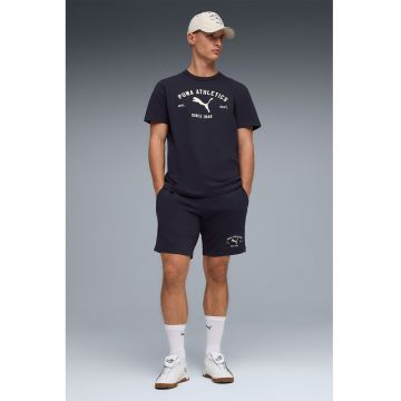 Pantaloni scurti din amestec de bumbac cu snur - Albastru ultramarin