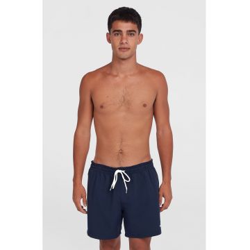Pantaloni scurti uni de baie cu buzunare laterale - Alb optic/Bleumarin