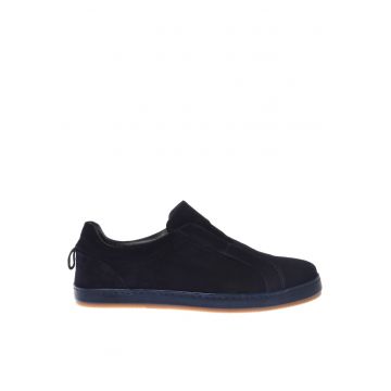 Pantofi slip-on din piele intoarsa - Bleumarin