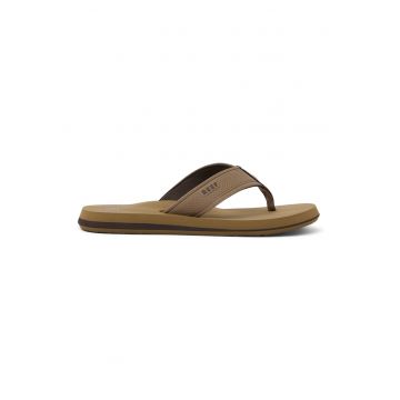 Papuci flip-flop cu logo The Layback - Maro taupe deschis