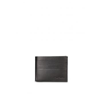 Portofel pliabil de piele Idris Ultra - Negru
