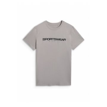Tricou bumbac  gri - croiala regular - - Gri