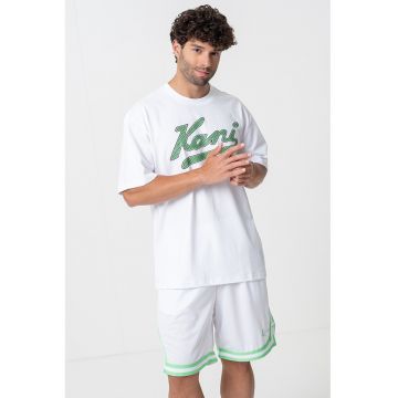 Tricou cu imprimeu logo - Verde/Alb optic