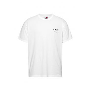 Tricou cu logo brodat pe piept - Alb