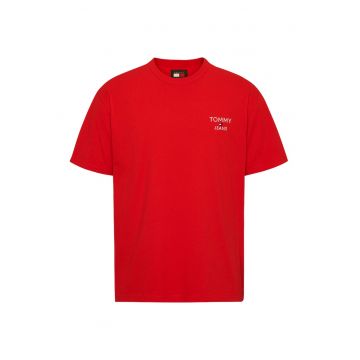 Tricou cu logo brodat pe piept - Rosu