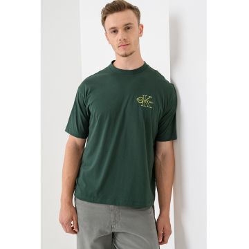 Tricou cu logo - Verde inchis