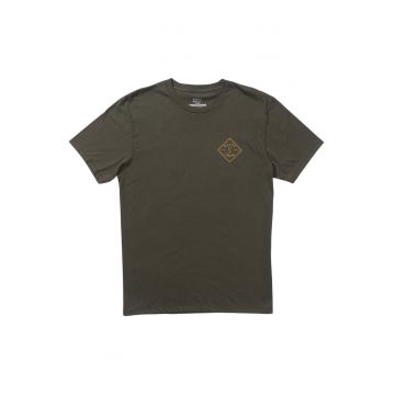 Tricou din bumbac cu decolteu la baza gatului - maneci scurte si imprimeu