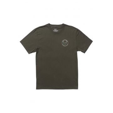 Tricou din bumbac cu imprimeu - maneci scurte si decolteu la baza gatului