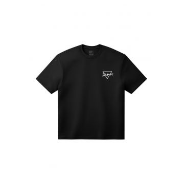 Tricou din bumbac Palm Drive - Negru/Portocaliu