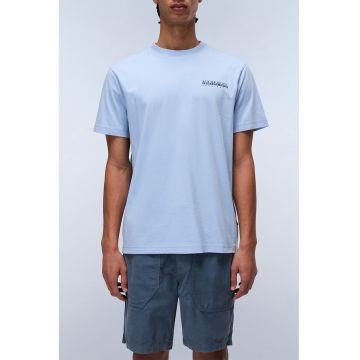Tricou relaxed fit de bumbac Sovana - Albastru deschis